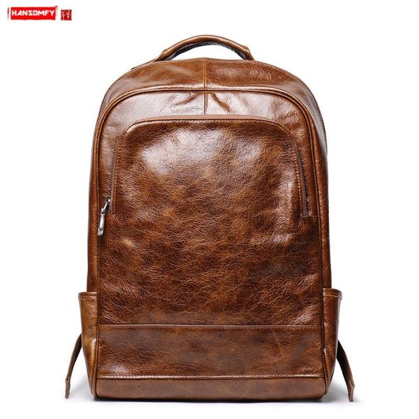 кожа путешествия рюкзак большой емкости ретро новый мужской кожаный рюкзак женские портативный 16-дюймовый компьютерная сумка schoolbag мужч
кожа путешествия рюкзак большой емкости ретро новый мужской кожаный рюкзак женские портативный 16-дюймовый компьютерная сумка schoolbag мужч