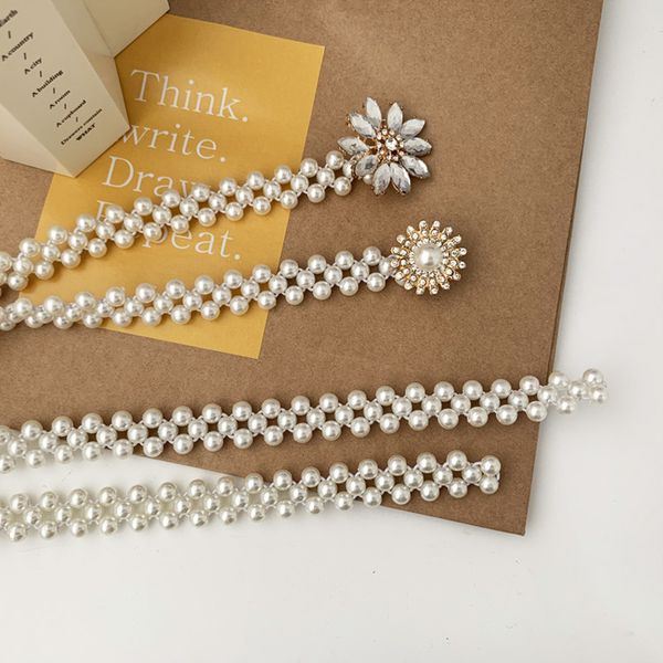 elegant women pearl belt waist elastic buckle chain belts waistband dress strap fashion women's belt rhinestone dress decoration, Black;brown
elegant women pearl belt waist elastic buckle chain belts waistband dress strap fashion women's belt rhinestone dress decoration, Black;brown