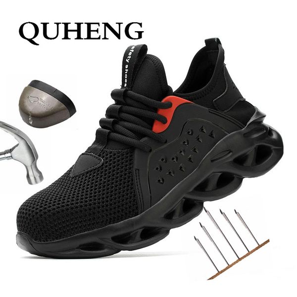 quheng boots male autumn construction work shoes steel toe indestructible safety work boots sneakers men safety shoes, Black 
quheng boots male autumn construction work shoes steel toe indestructible safety work boots sneakers men safety shoes, Black