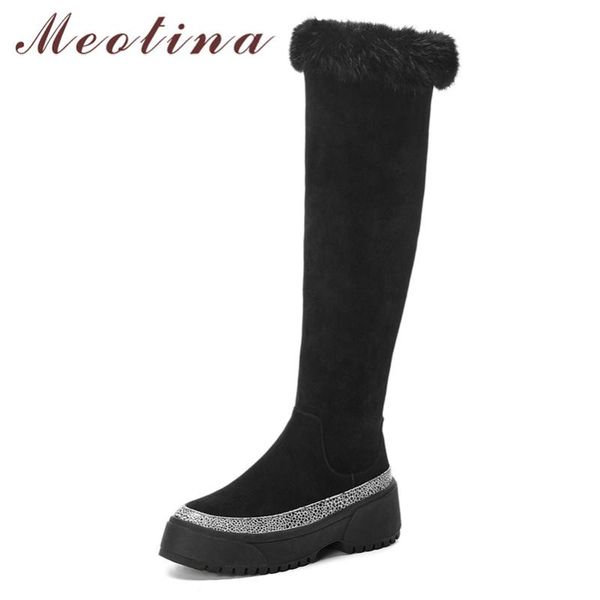 meotina real fur snow boots women kid suede zip flat platform knee high boots warm plush round toe shoes female winter size 39, Black
meotina real fur snow boots women kid suede zip flat platform knee high boots warm plush round toe shoes female winter size 39, Black