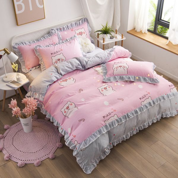 korean style milk velvet 4pcs duvet cover bed sheet pillowcases happy pig little flowers leaves bed set
korean style milk velvet 4pcs duvet cover bed sheet pillowcases happy pig little flowers leaves bed set