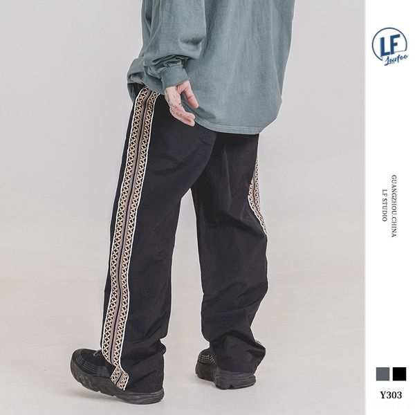 lawfoo spring/summer casual 2020 new national tide men's side embroidered straight pants men's casual pants 85vak, Blue
lawfoo spring/summer casual 2020 new national tide men's side embroidered straight pants men's casual pants 85vak, Blue