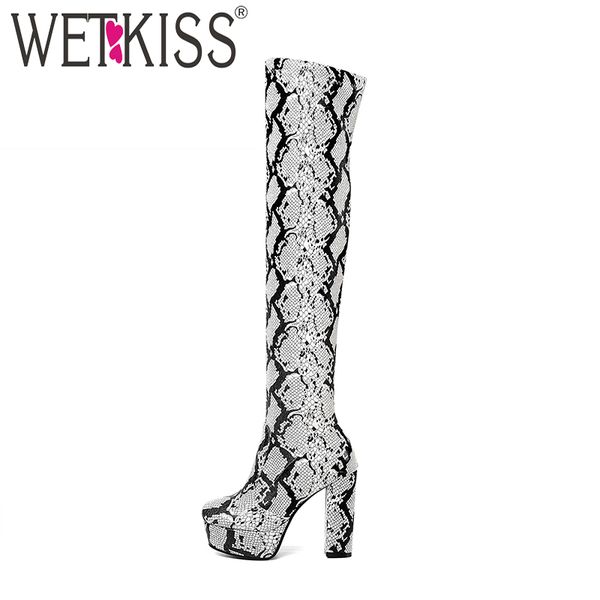 wetkiss snake skin pu boots women stretch platform boot female round toe over the knee shoes ladies high heels shoes winter, Black
wetkiss snake skin pu boots women stretch platform boot female round toe over the knee shoes ladies high heels shoes winter, Black