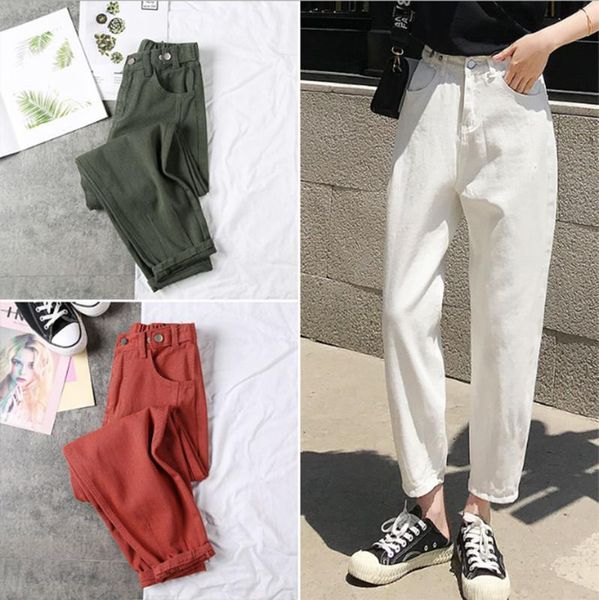women jeans autumn 2020 solid color boyfriends style hight waist loose slim denim pants, Blue
women jeans autumn 2020 solid color boyfriends style hight waist loose slim denim pants, Blue