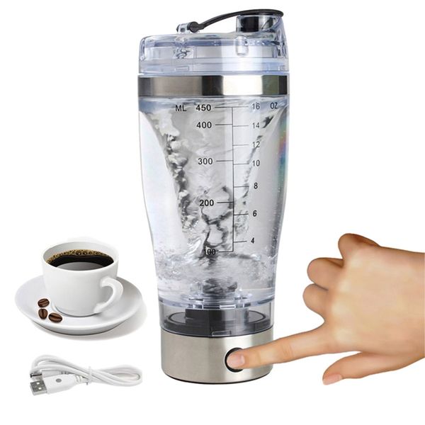 450ml electric protein shaker usb shaker bottles milk coffee blender water bottle movement vortex smart mixer
450ml electric protein shaker usb shaker bottles milk coffee blender water bottle movement vortex smart mixer