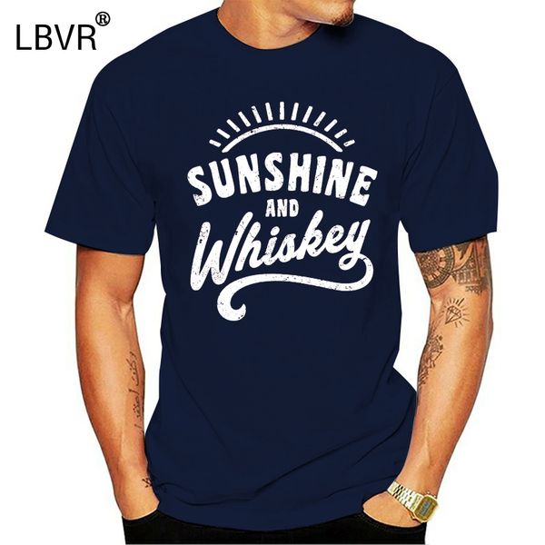 sunshine and whiskey funny summer drinking drunk sunset humor whisky mens t shirt men t-shirt cotton 100% tee