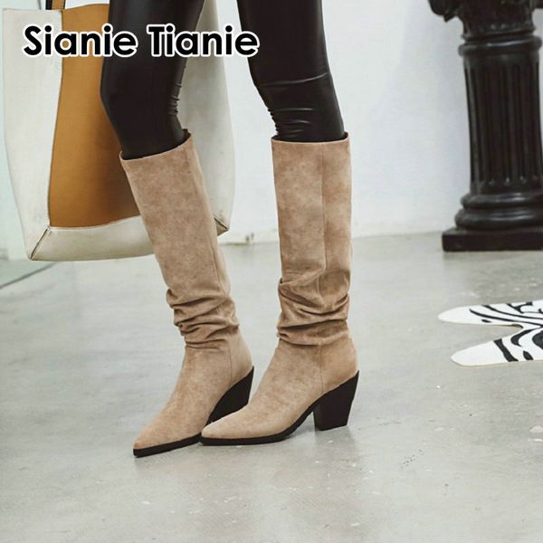sianie tianie 2020 winter pleated pointed toe woman boots chunky high heeled white black riding equestrian loose knee high boots
sianie tianie 2020 winter pleated pointed toe woman boots chunky high heeled white black riding equestrian loose knee high boots