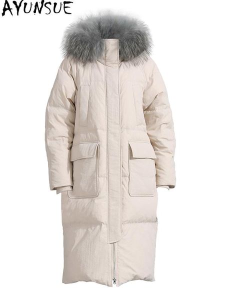 women's down & parkas ayunsue fashion jacket raccoon fur collar female winter coat white duck woman casacozjt262, Black
women's down & parkas ayunsue fashion jacket raccoon fur collar female winter coat white duck woman casacozjt262, Black