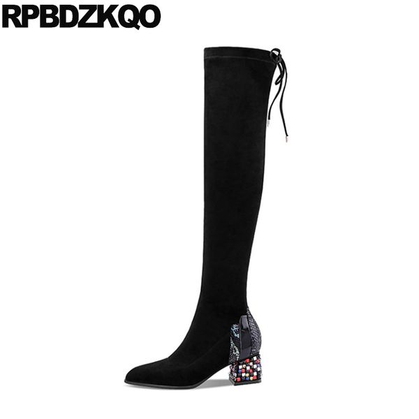 shoes thick black high heel suede thigh boots for plus size women long 10 lace up tall over the knee chunky fashion square toe
shoes thick black high heel suede thigh boots for plus size women long 10 lace up tall over the knee chunky fashion square toe