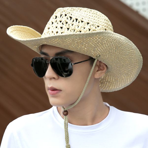 cowboy hat holiday summer sun production visor cap riding man korean straw beach sun shade casual floppy wide brim hats h126, Blue;gray
cowboy hat holiday summer sun production visor cap riding man korean straw beach sun shade casual floppy wide brim hats h126, Blue;gray