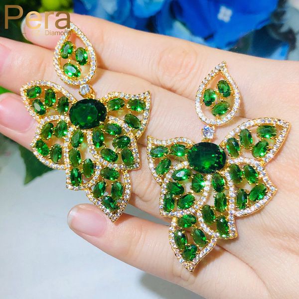 dangle & chandelier pera 18k emerald green big leaf drop earrings with cubic zircon for luxury wedding banquet party women costume ear jewel, Silver
dangle & chandelier pera 18k emerald green big leaf drop earrings with cubic zircon for luxury wedding banquet party women costume ear jewel, Silver