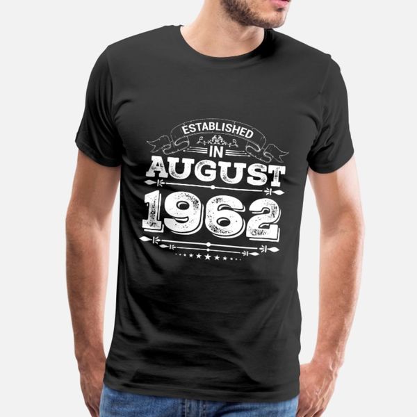 established in august 1962 t shirt men printing 100% cotton plus size 3xl normal gift new fashion summer standard shirt, White;black
established in august 1962 t shirt men printing 100% cotton plus size 3xl normal gift new fashion summer standard shirt, White;black