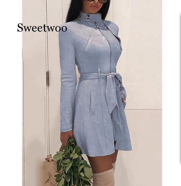 women's trench coats suede leather self tie duster coat long sleeve slim wrap outerwear with belt women casual fall winter workwear, Tan;black
women's trench coats suede leather self tie duster coat long sleeve slim wrap outerwear with belt women casual fall winter workwear, Tan;black