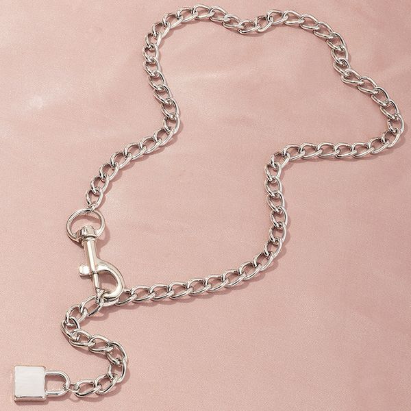 vintage punk lock pendant necklace for women silver color thick geometric chain necklace 2020 fashion chocker collar
vintage punk lock pendant necklace for women silver color thick geometric chain necklace 2020 fashion chocker collar