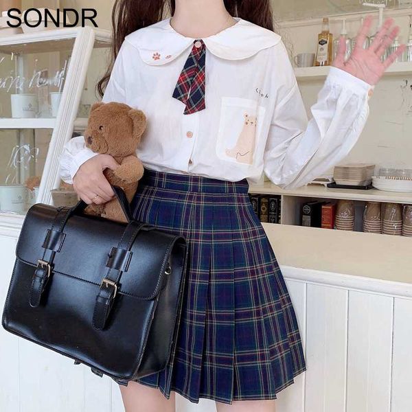 college style japanese jk 2 piece set women 2020 autumn korean cute doll collar jk white all-match shirt fashion pleated skirt, Gray
college style japanese jk 2 piece set women 2020 autumn korean cute doll collar jk white all-match shirt fashion pleated skirt, Gray