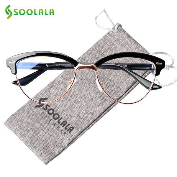 soolala cat eye semi-rimless anti blue light filter eyeglasses frame women blue light blocking anti radiation computer glasses, White;black
soolala cat eye semi-rimless anti blue light filter eyeglasses frame women blue light blocking anti radiation computer glasses, White;black