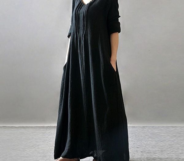 summer 2019 vintage dresses women long dress solid v neck long sleeve cotton maxi dress plus size robe femme designer clothes, Black;gray
summer 2019 vintage dresses women long dress solid v neck long sleeve cotton maxi dress plus size robe femme designer clothes, Black;gray