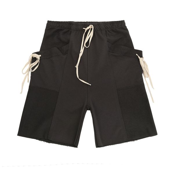 men's shorts high street drawstring pockets ribbons loose harajuku casual five point cargo pants oversize men and women, White;black
men's shorts high street drawstring pockets ribbons loose harajuku casual five point cargo pants oversize men and women, White;black