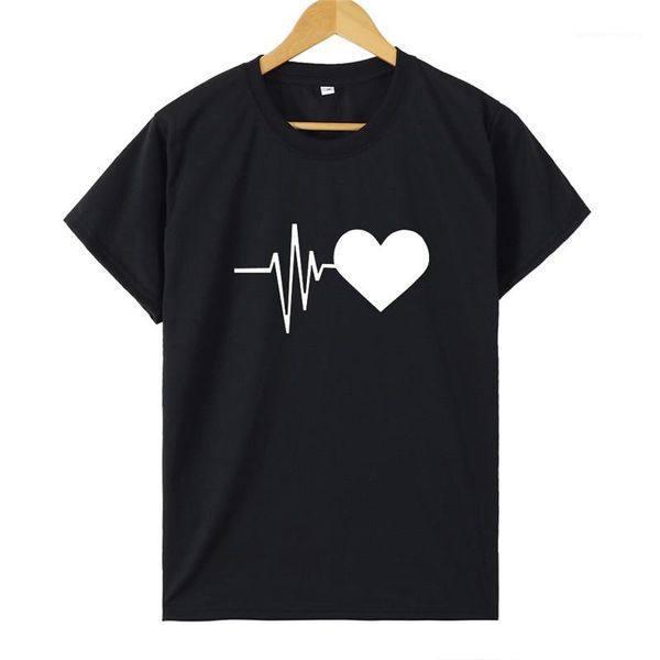 сердце печати tshirt электрокардиограмма шаблон с коротким рукавом экипаж шеи сыпучие тройники женщины повседневная лето твердые вершины cut, White
сердце печати tshirt электрокардиограмма шаблон с коротким рукавом экипаж шеи сыпучие тройники женщины повседневная лето твердые вершины cut, White