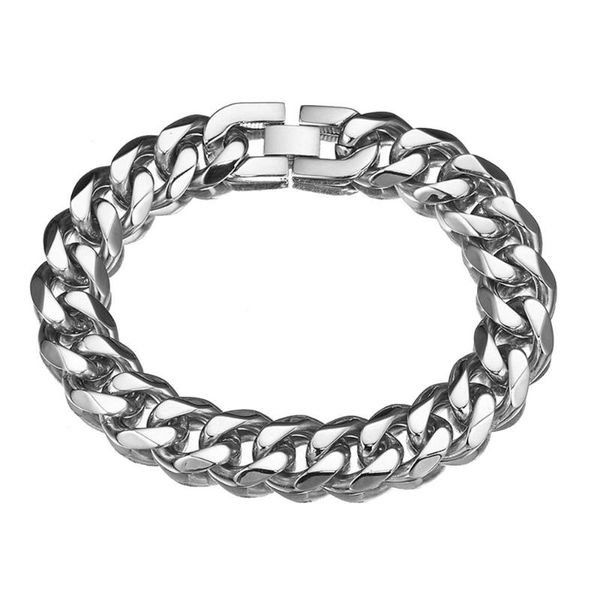 15mm polishing silver color 7-11 inches stainless steel curb cuban link chain bracelet for men's bangles jewelry, Black
15mm polishing silver color 7-11 inches stainless steel curb cuban link chain bracelet for men's bangles jewelry, Black
