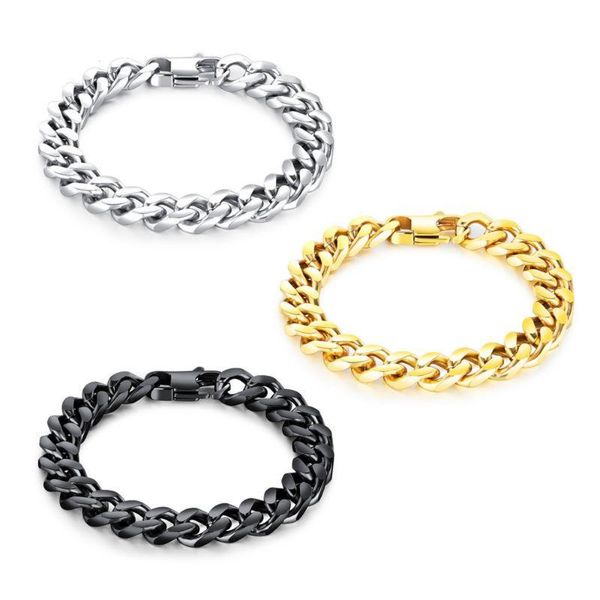 link, chain 316l stainless steel classic fashion men cuban chains bracelets lovers bangle high polished couple brace lace 10mm/12mm/14mm, Black
link, chain 316l stainless steel classic fashion men cuban chains bracelets lovers bangle high polished couple brace lace 10mm/12mm/14mm, Black