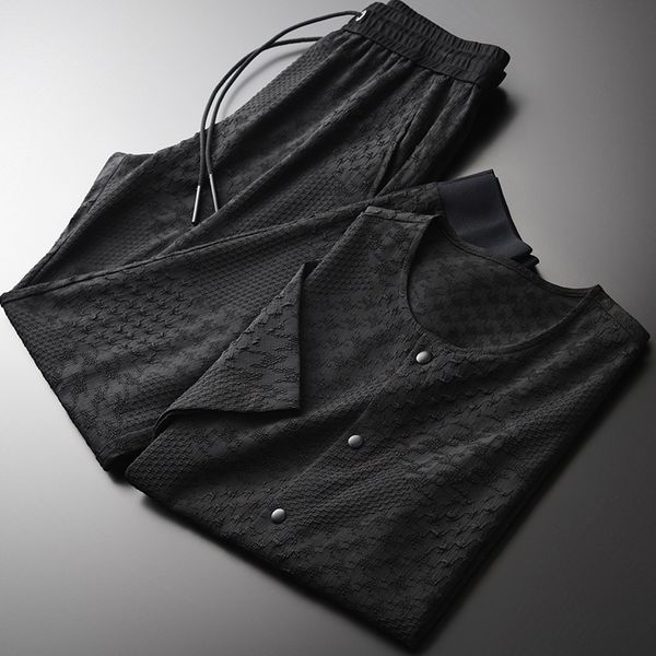 minglu summer mens sets (t-shirt+pants) yarn-dyed single breasted short sleeve man sets plus size 4xl slim fit mens, Gray
minglu summer mens sets (t-shirt+pants) yarn-dyed single breasted short sleeve man sets plus size 4xl slim fit mens, Gray