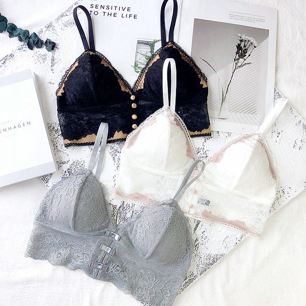 wriufred lace embroidery bralette triangle cup bra breathable wire underwear female plus size button lingerie, Red;black
wriufred lace embroidery bralette triangle cup bra breathable wire underwear female plus size button lingerie, Red;black