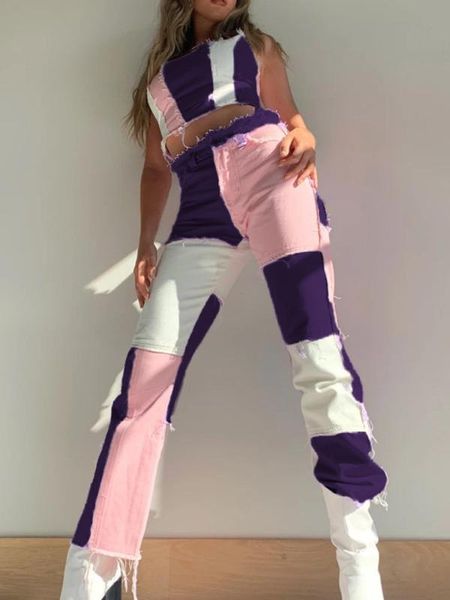 women's jeans loose high waisted for women denim splicing plus sized 3xl pink straight leg streetwear fall lady fashion clothes ripped, Blue
women's jeans loose high waisted for women denim splicing plus sized 3xl pink straight leg streetwear fall lady fashion clothes ripped, Blue