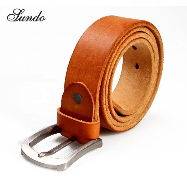 wholesale handmade product oil wax genuine leather belts, Black;brown