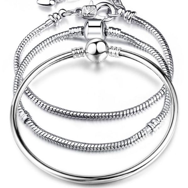 charm bracelets 925 sterling silver 3mm snake chain fit pandora charms bead bangle bracelet fashion jewelry diy bangle for men women, Golden;silver
charm bracelets 925 sterling silver 3mm snake chain fit pandora charms bead bangle bracelet fashion jewelry diy bangle for men women, Golden;silver