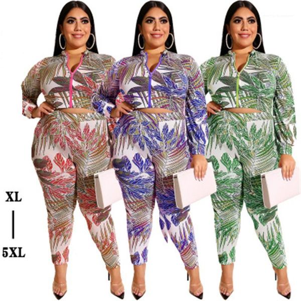 plus size sportswears women leaves pattern sets fashion trend zip long sleeve tight trousers suits designer skinny pullover tees casual, Gray
plus size sportswears women leaves pattern sets fashion trend zip long sleeve tight trousers suits designer skinny pullover tees casual, Gray
