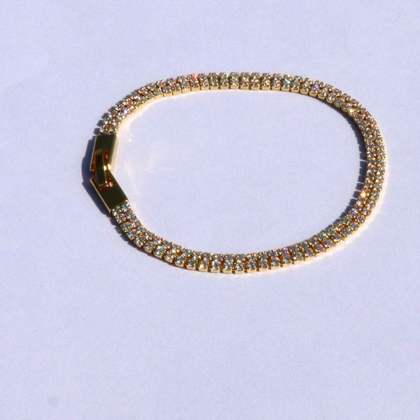 ladies girls yellow gold gf white 18 ct cubic zirconia double-row square tennis friendship bracelet, Black
ladies girls yellow gold gf white 18 ct cubic zirconia double-row square tennis friendship bracelet, Black