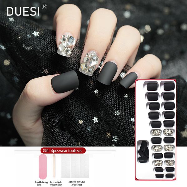 false nails duesi 30pcs/set black gothic tips matte design artifical fingernail reusable full cover press on fake nail with glue, Red;gold
false nails duesi 30pcs/set black gothic tips matte design artifical fingernail reusable full cover press on fake nail with glue, Red;gold