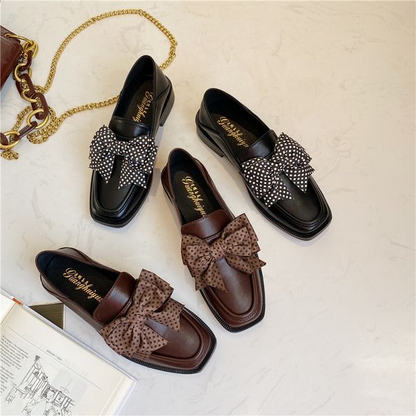 low heels loafers women shoes casual shallow oxford butterfly-knot square toe shoes leather slip on moccasins zapatos de mujer, Black 
low heels loafers women shoes casual shallow oxford butterfly-knot square toe shoes leather slip on moccasins zapatos de mujer, Black
