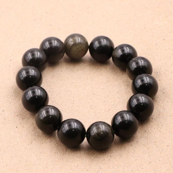 natural black obsidian round beads bracelet for men health protection women jewelry pulsera hombre bangle 7.5"a972, Golden;silver
natural black obsidian round beads bracelet for men health protection women jewelry pulsera hombre bangle 7.5"a972, Golden;silver