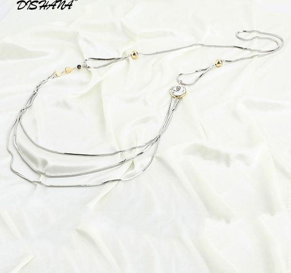 big fashion necklace women vintage long pendant necklaces jewelry gold-color chain accessory005, Silver
big fashion necklace women vintage long pendant necklaces jewelry gold-color chain accessory005, Silver