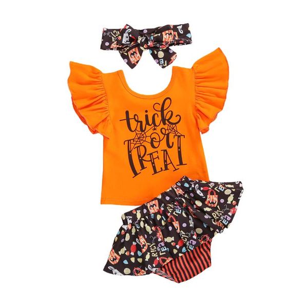 2020 new halloween kids girls clothes sets 0-3y flying sleeve cartoon print bodysuit + shorts+headband 3pcs outfits, White
2020 new halloween kids girls clothes sets 0-3y flying sleeve cartoon print bodysuit + shorts+headband 3pcs outfits, White