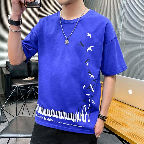 men's t-shirts short-sleeved round neck t-shirt summer print slightly loose version of thin stretch casual, White;black
men's t-shirts short-sleeved round neck t-shirt summer print slightly loose version of thin stretch casual, White;black