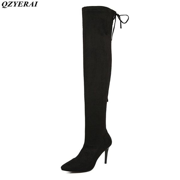 stretch suede mujeres botas altas tacones sobre la rodilla botas pointy toe de tacn alto largas negro gris con crema, Black
stretch suede mujeres botas altas tacones sobre la rodilla botas pointy toe de tacn alto largas negro gris con crema, Black