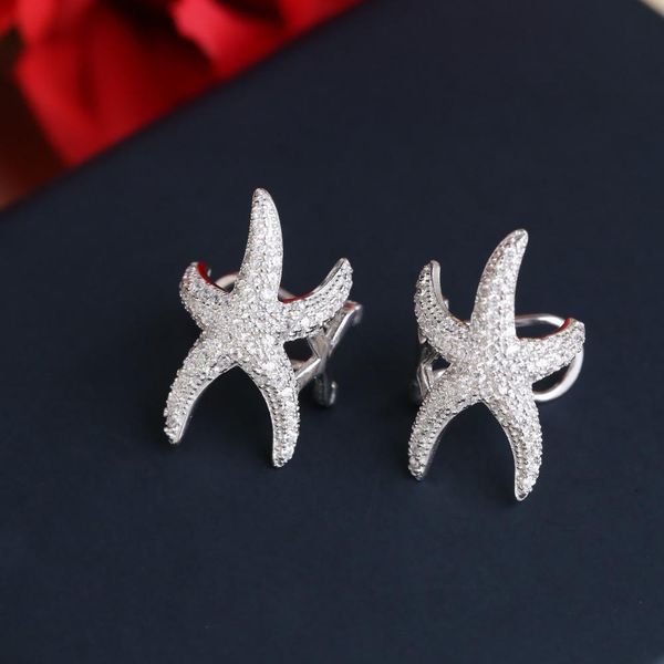 big starfish ear clip luxury pure 925 steriling silver zircons women earrings monaco jewelry aretes de mujer modernos 2018
big starfish ear clip luxury pure 925 steriling silver zircons women earrings monaco jewelry aretes de mujer modernos 2018