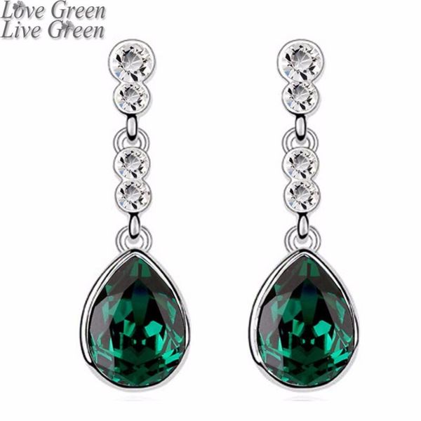 queen bridal wedding brand white gold austrian crystal water tear drop long chianearrings fashion jewelry for bridal women 80094, Silver
queen bridal wedding brand white gold austrian crystal water tear drop long chianearrings fashion jewelry for bridal women 80094, Silver