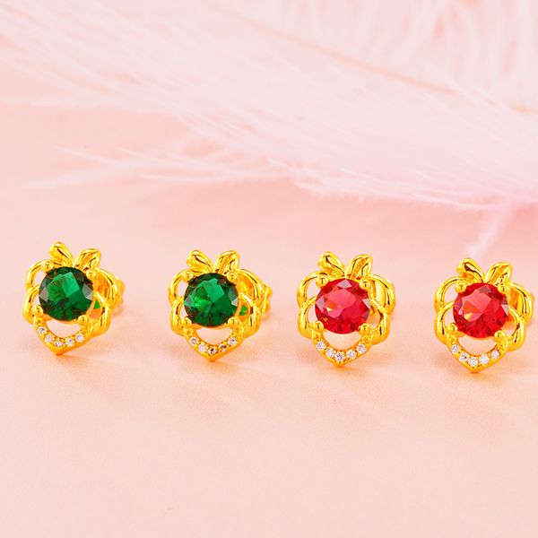24k gold earrings for women green red crystal studs earrings with big zirconia for women rhinestone gold ear wedding jewelry, Golden;silver
24k gold earrings for women green red crystal studs earrings with big zirconia for women rhinestone gold ear wedding jewelry, Golden;silver