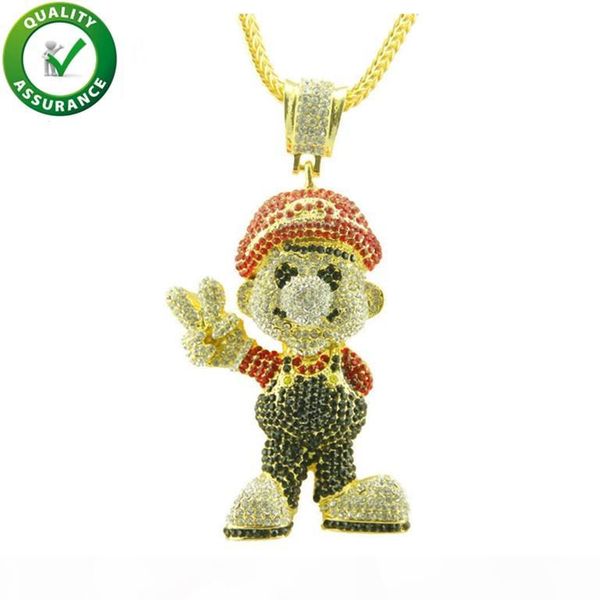 iced out hip hop bling chains jewelry men gold chain pendants rapper designer necklace luxury necklace diamond mario fashion accessories, Silver
iced out hip hop bling chains jewelry men gold chain pendants rapper designer necklace luxury necklace diamond mario fashion accessories, Silver
