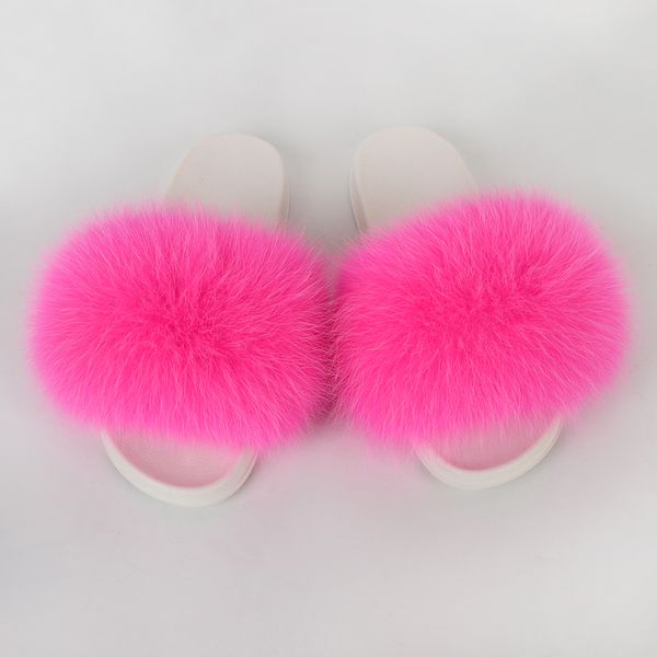 fur slides women fluffy sandals summer woman shoes flat plush furry slippers house furry slides flops, Black