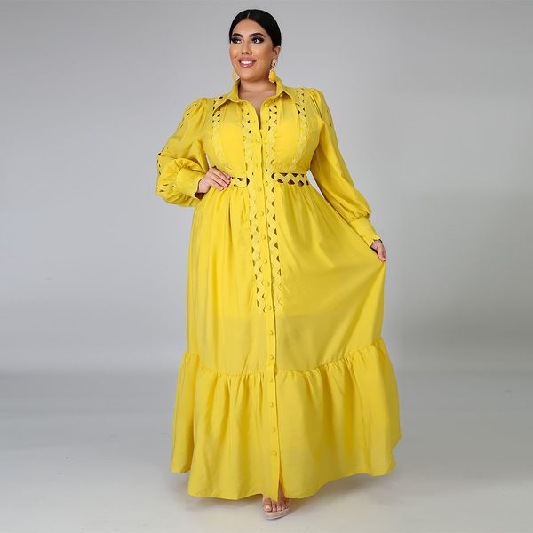 big size women's loose dresses one yellow colour long sleeve single breasted hollow out fashion lady casual dress, Black;gray
big size women's loose dresses one yellow colour long sleeve single breasted hollow out fashion lady casual dress, Black;gray