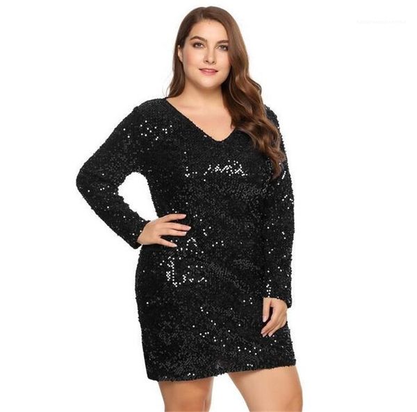 autumn womens designer a line dress sequins solid color v neck hips dress plus size womens clothing, Black;gray
autumn womens designer a line dress sequins solid color v neck hips dress plus size womens clothing, Black;gray