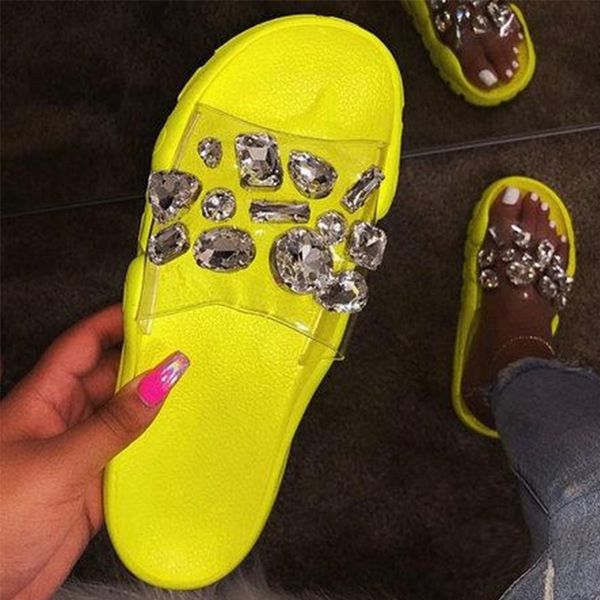 women crystal slippers woman transparent ins slides 2020 summer female comfort flats women's soft bottom shoes rhinestone, Black
women crystal slippers woman transparent ins slides 2020 summer female comfort flats women's soft bottom shoes rhinestone, Black