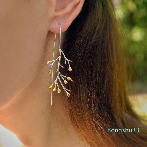 lotus fun real 925 sterling silver earrings natural creative fine jewelry statement tree fashion drop earrings for women brincos, Golden;silver
lotus fun real 925 sterling silver earrings natural creative fine jewelry statement tree fashion drop earrings for women brincos, Golden;silver