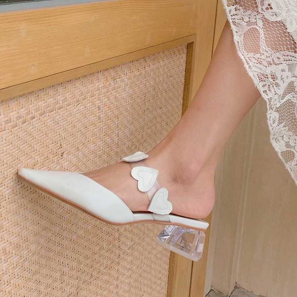 fashion 2020 women's single shoes pointed toe transparency heels elegant slippers crystal genuine leather mules shoes mujer, Black
fashion 2020 women's single shoes pointed toe transparency heels elegant slippers crystal genuine leather mules shoes mujer, Black