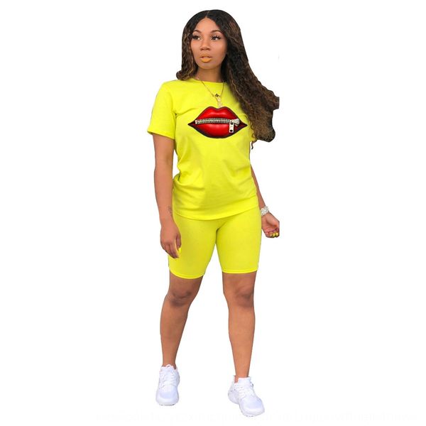 2020 four-color round neck lip four-color set women's two-piece pattern short sleeve sports suit two-piece set g7teb, Gray
2020 four-color round neck lip four-color set women's two-piece pattern short sleeve sports suit two-piece set g7teb, Gray